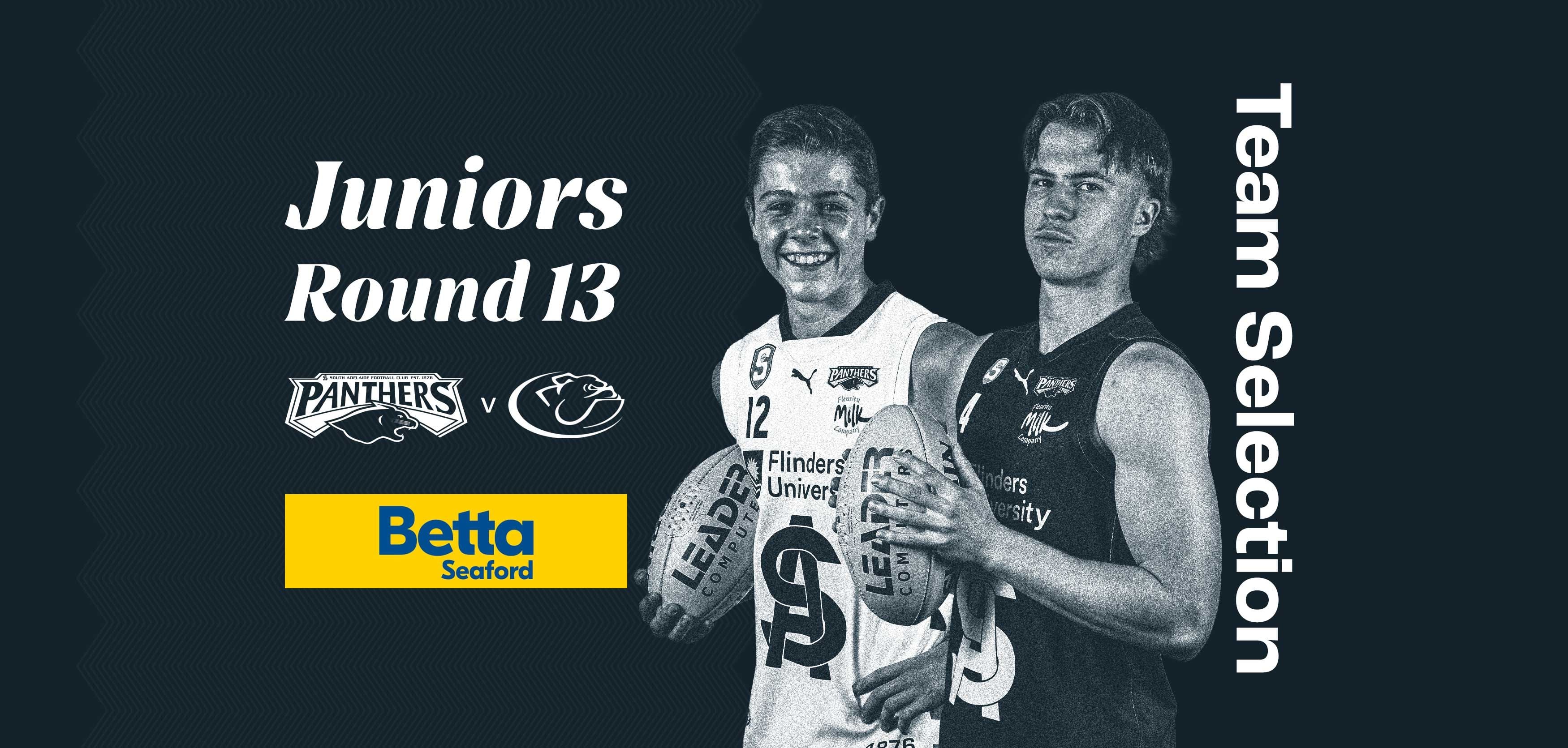 BETTA Team Selection: Juniors Round 13 v Central District BETTA Team Selection: Juniors Round 13 v Central District